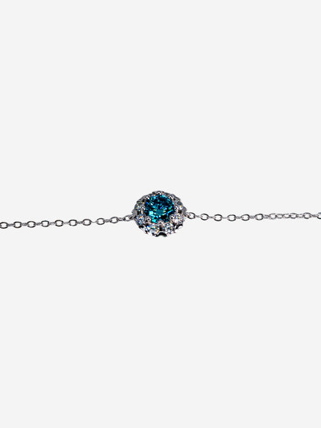 925 Sterling Silver Moissanite Blue Adjustable Bracelet