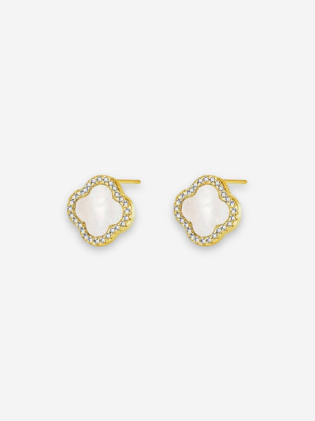 Clover 925 Set - Gold & Pearl White