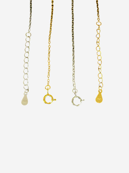 Clover Necklace Silver - Gold & Black