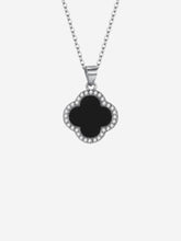 Load image into Gallery viewer, Clover Necklace Silver - Black
