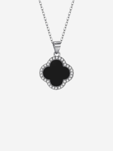 Clover Necklace Silver - Black