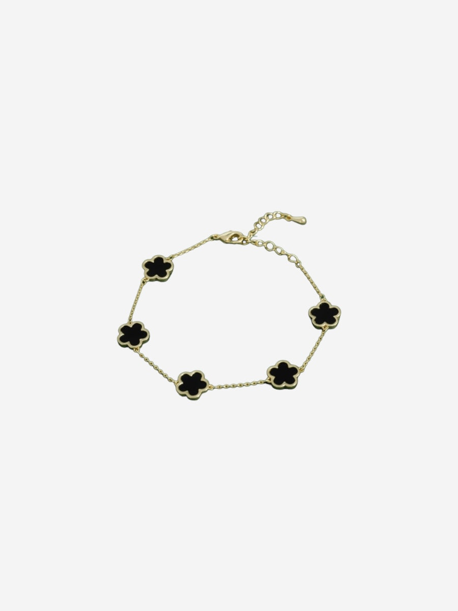 5 Leaf Clover Bracelet - Black