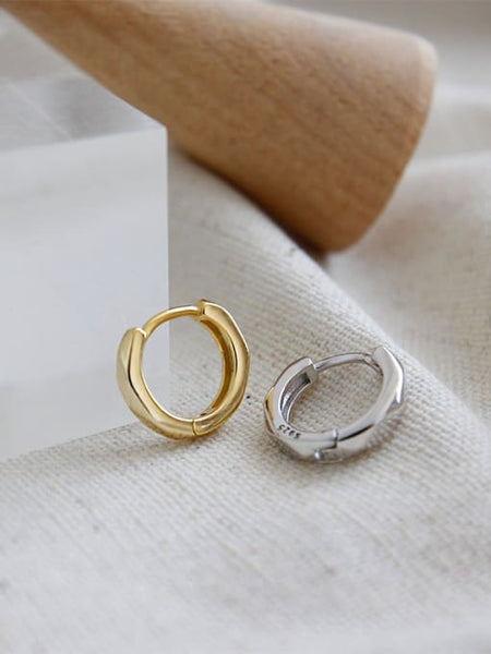 925 Sterling Silver Round Clip Earring Gold