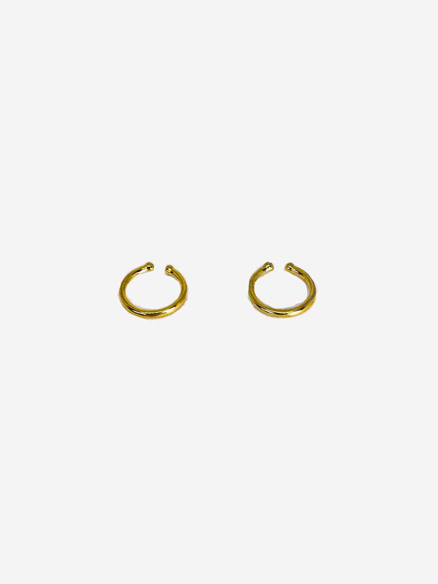 925 Sterling Silver Round Earring Gold