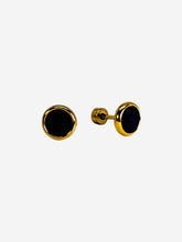 Load image into Gallery viewer, Round Gold Earring Black
