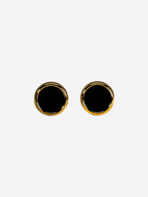 Load image into Gallery viewer, Round Gold Earring Black
