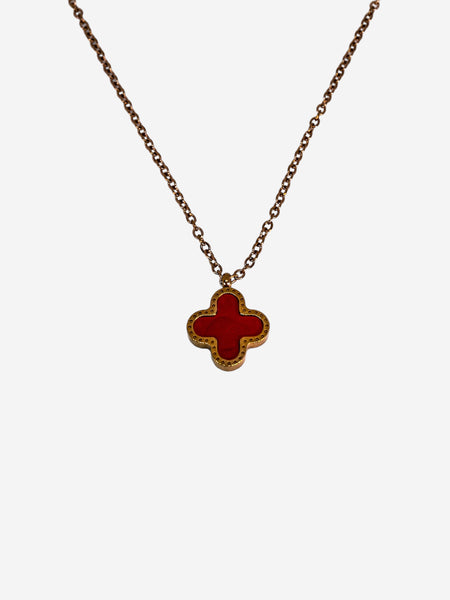 Clover Necklace Red