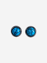 Load image into Gallery viewer, Round Silver Earring Turquoise
