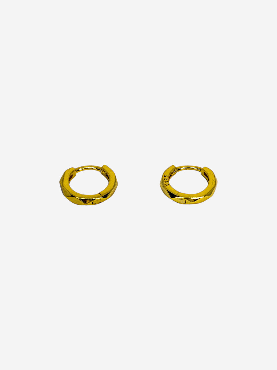 925 Sterling Silver Round Clip Earring Gold