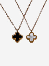 Load image into Gallery viewer, Clover Necklace Black &amp; White
