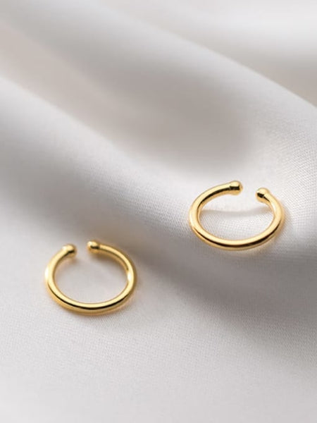 925 Sterling Silver Round Earring Gold