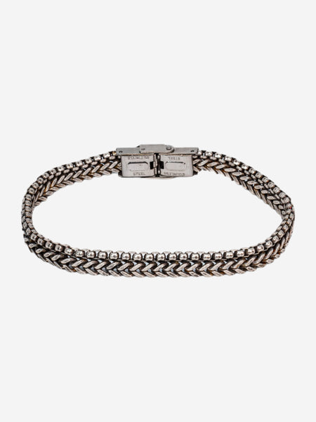 Double wire steel bracelet with curb