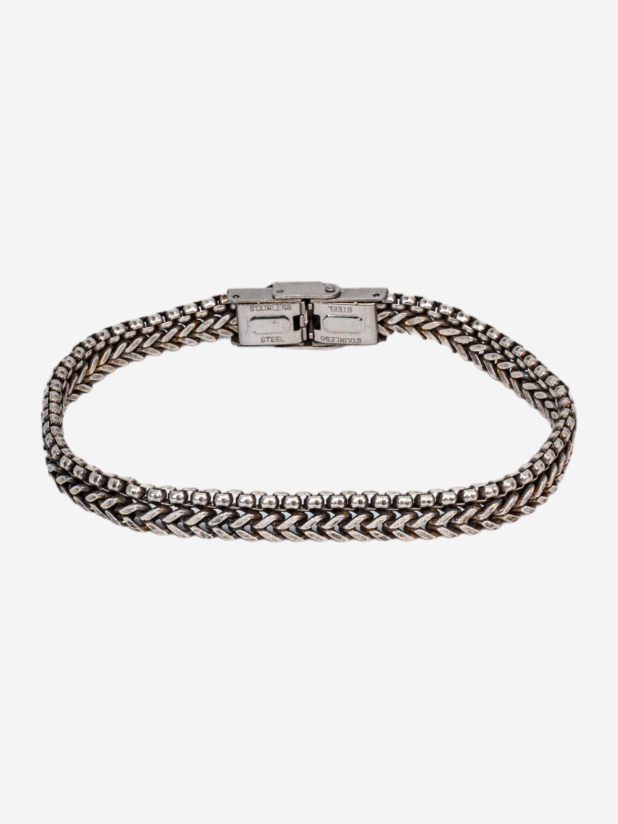 Double wire steel bracelet with curb