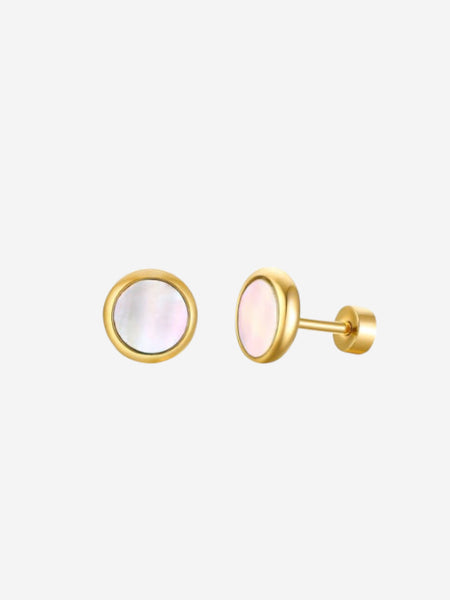 Round Gold Earring Silver