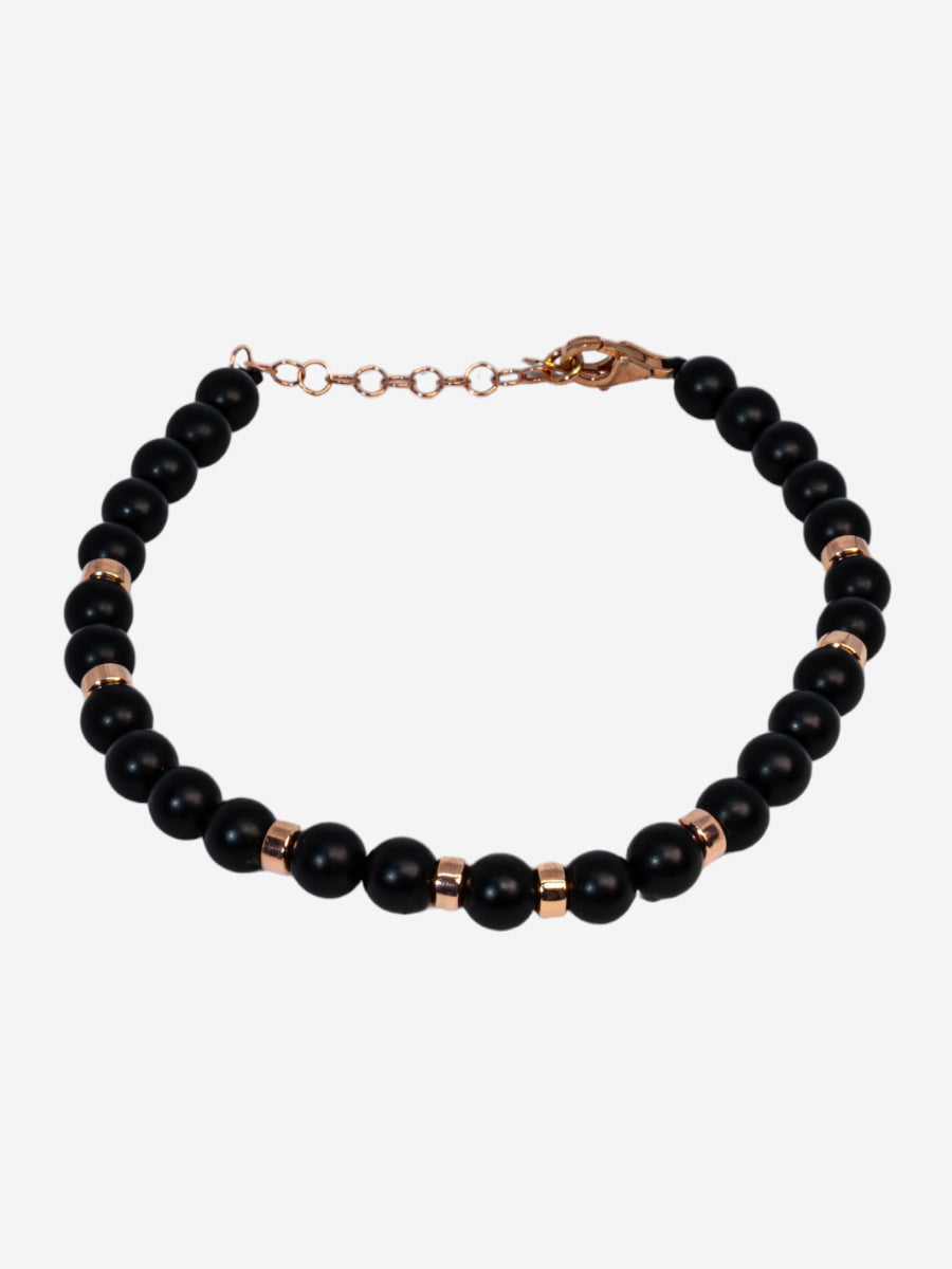 Onyx bracelet - Rosé 925 silver