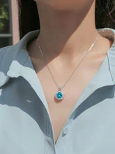 Load image into Gallery viewer, 925 Sterling Silver Blue Moissanite Necklace
